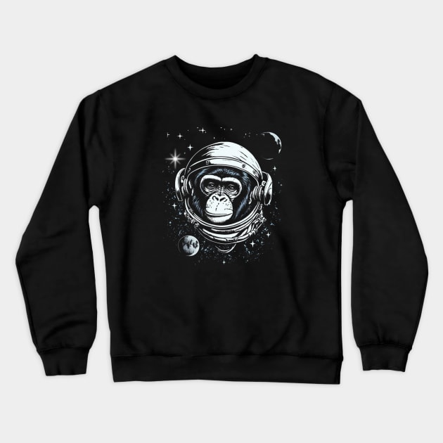 Space Ape, Chimps in space, galaxy explorer Crewneck Sweatshirt by Teessential